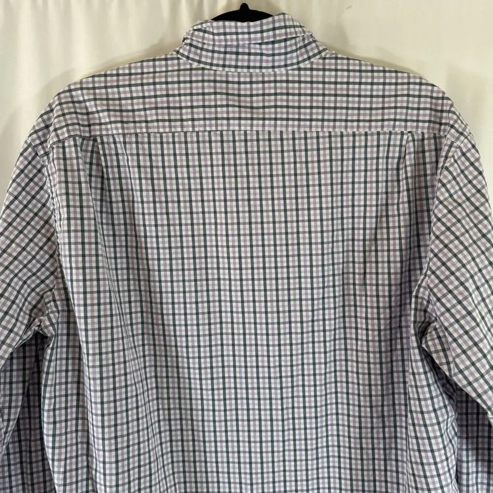 J. Crew Flex Washed Shirt Mens XL Purple Plaid Button Up Long Sleeve Slim Untuck